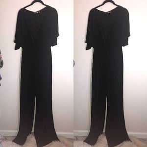 Deep V slinky Jumpsuit